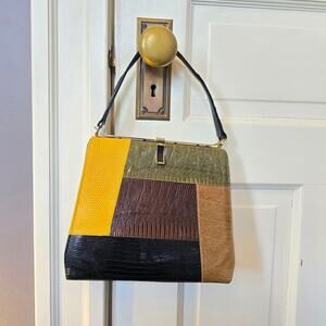 1950s Vogue Bootshop Kelly Style Snakeskin Clutch